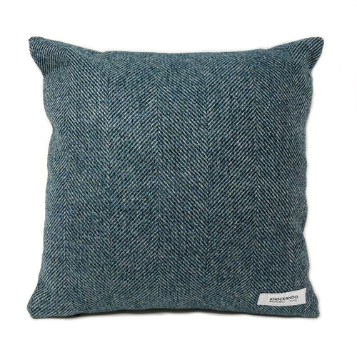 Blue Herringbone Square Cushion
