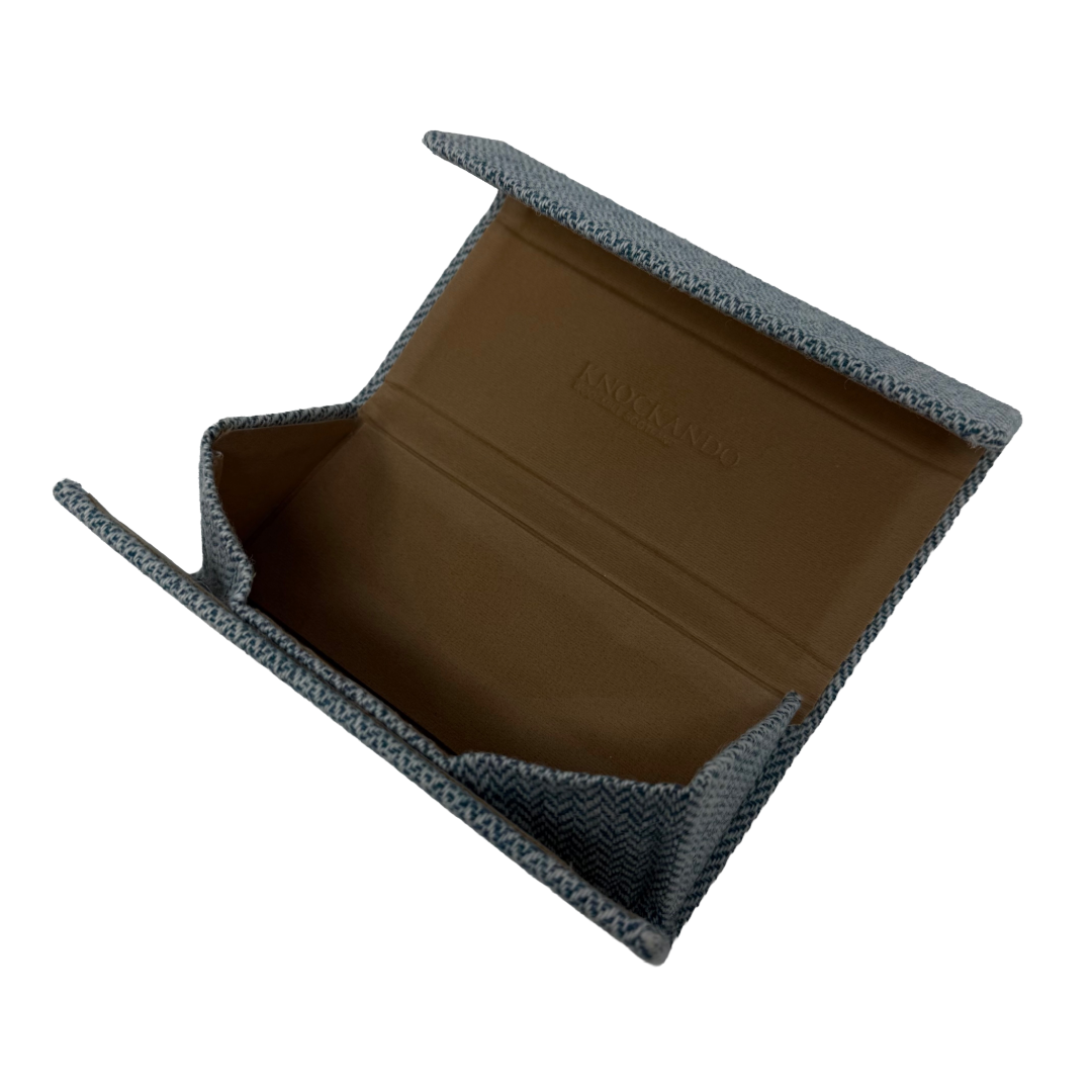 Teal Herringbone Glasses Case