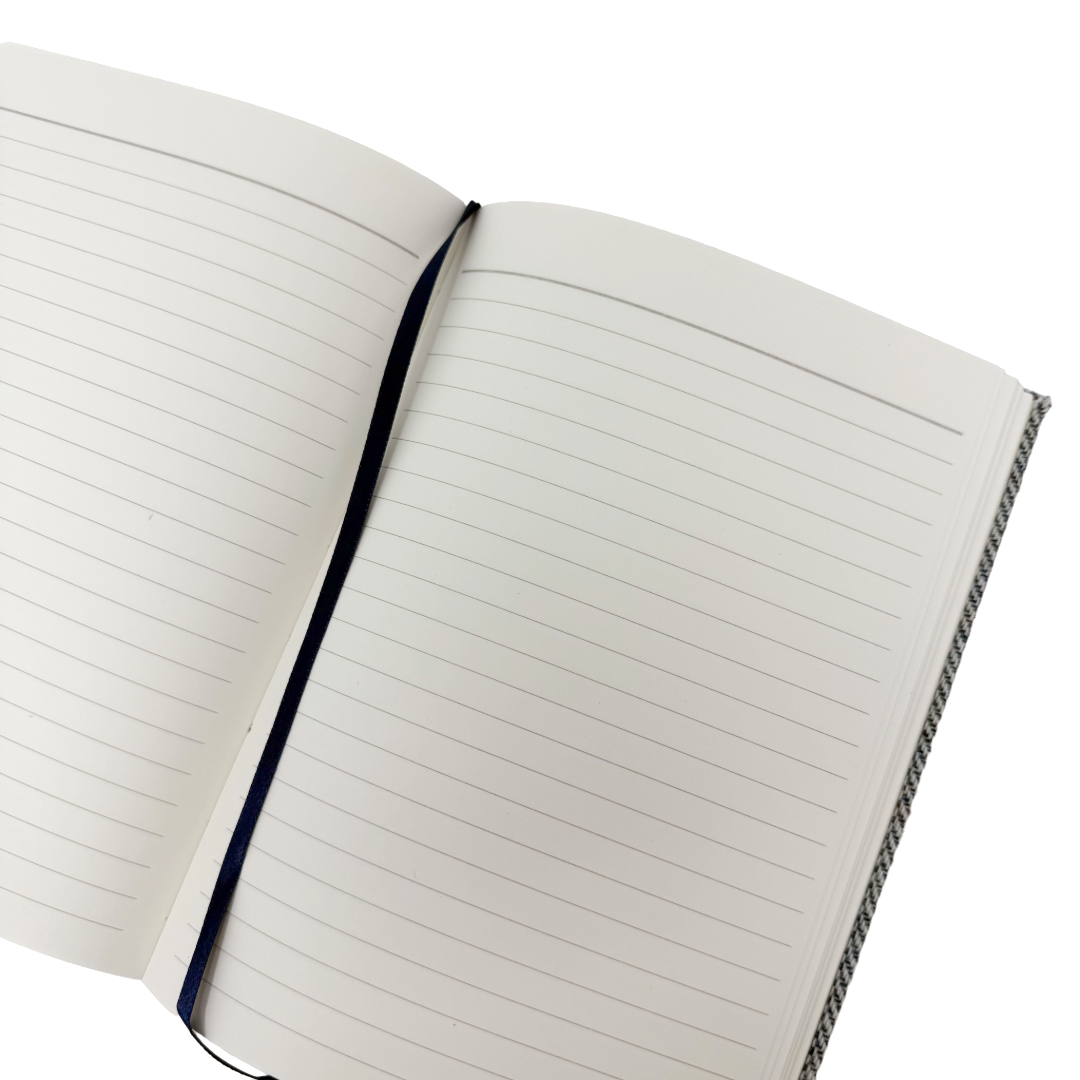 Navy Herringbone A5 Notebook