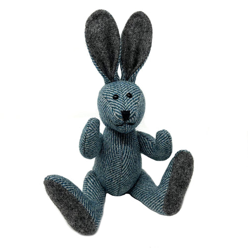 Blue Herringbone Rabbit - Small