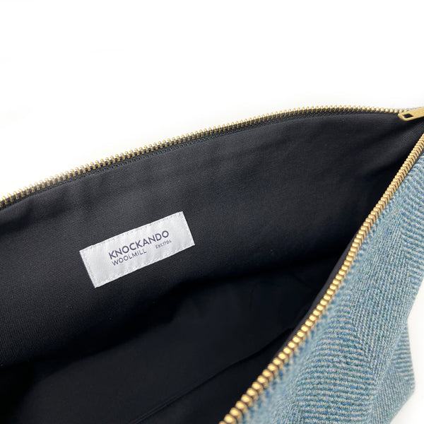 Blue Herringbone Shower Caddy Knockando Woolmill