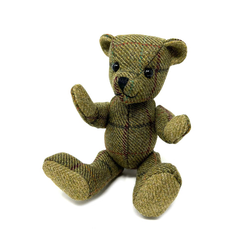 Mint Herringbone Teddy Bear - Small