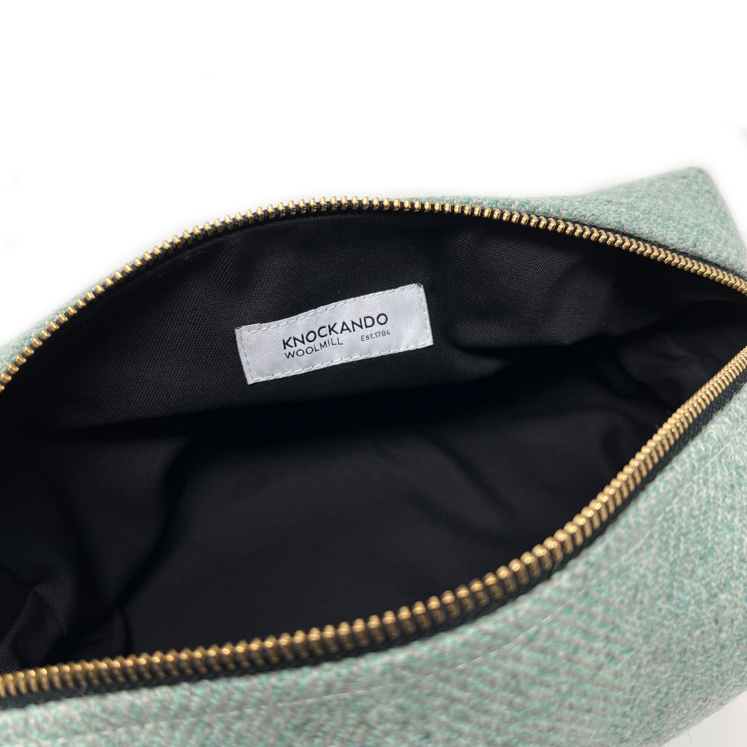 Mint Herringbone Boxed Wash Bag