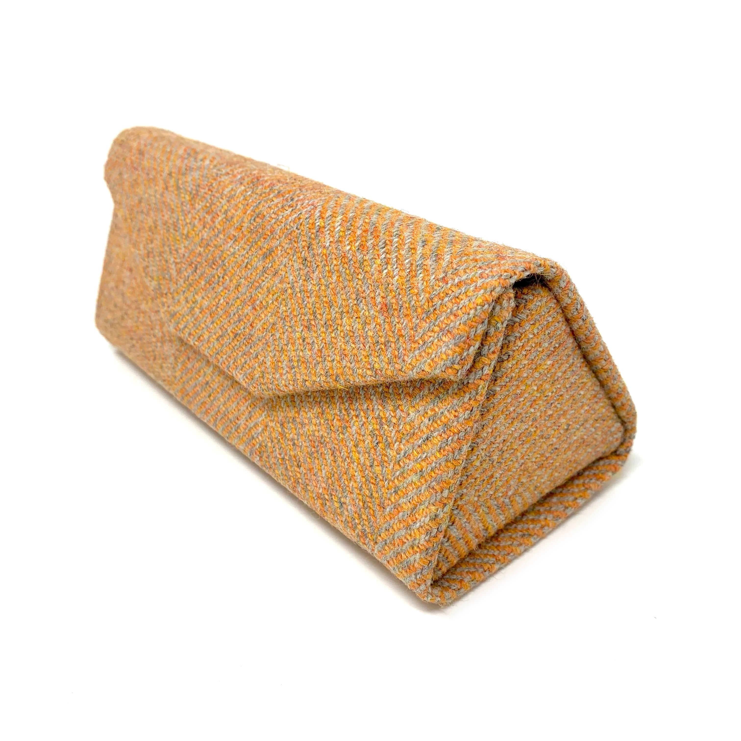 Orange Herringbone Glasses Case