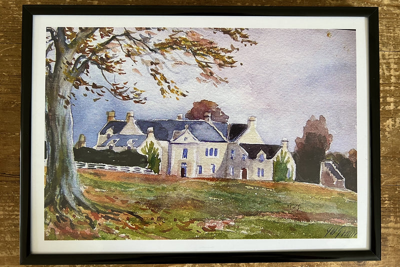 Watercolour of Knockando House by J.M.Grant