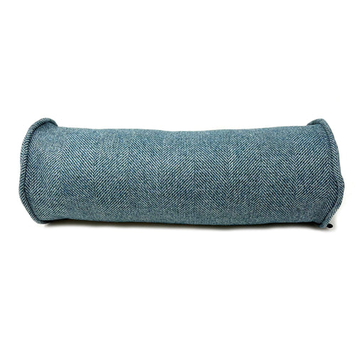 Blue Herringbone Bolster Cushion