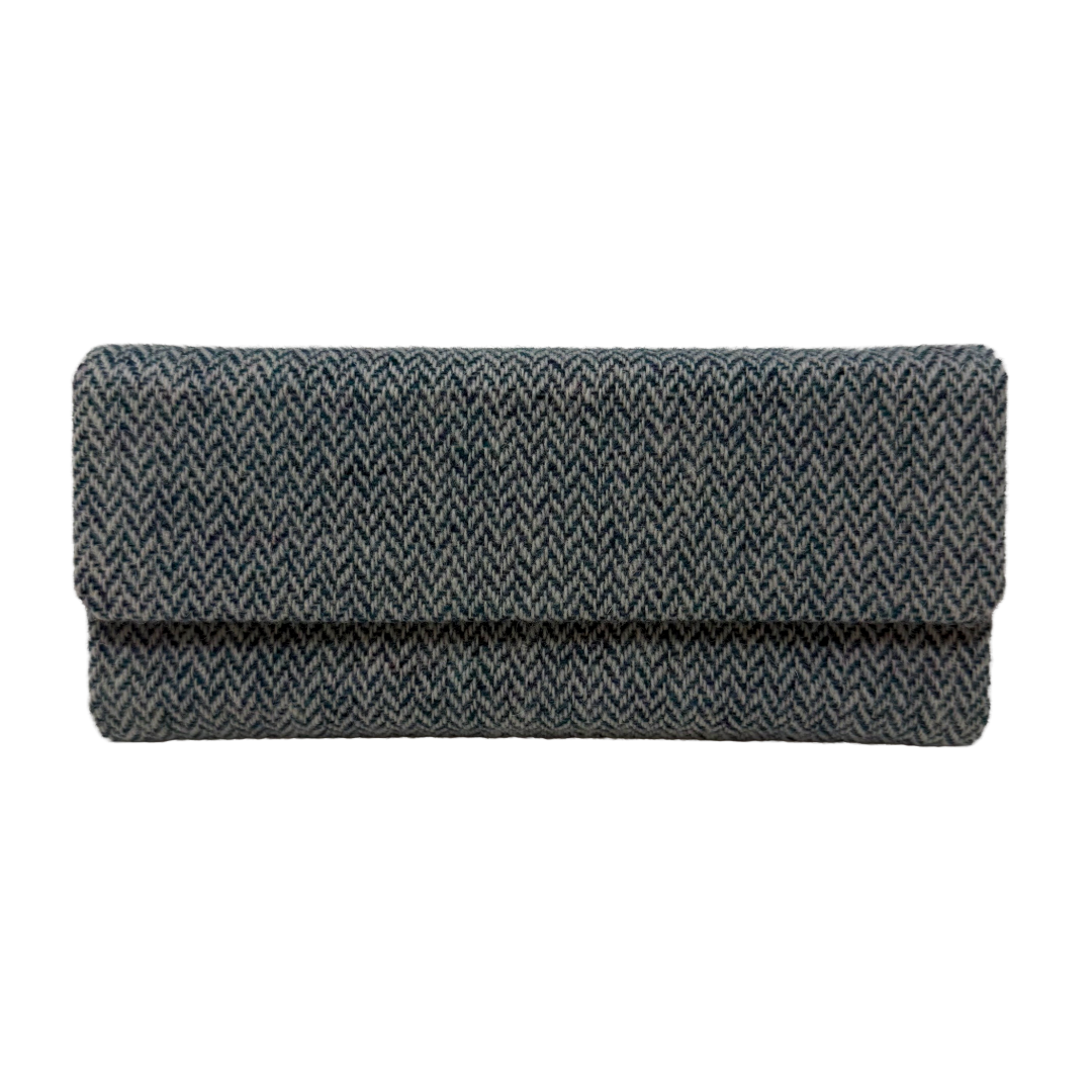 Teal Herringbone Glasses Case
