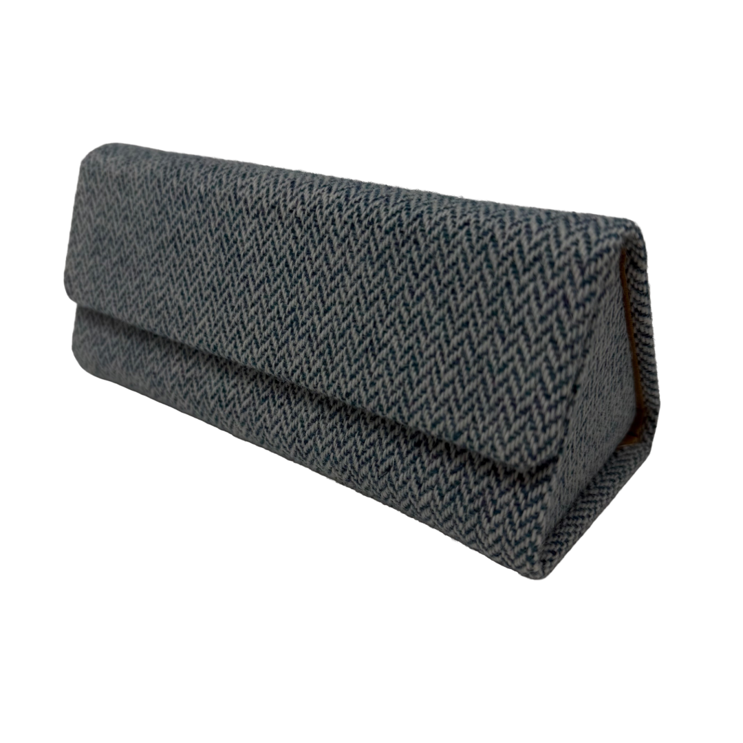 Teal Herringbone Glasses Case