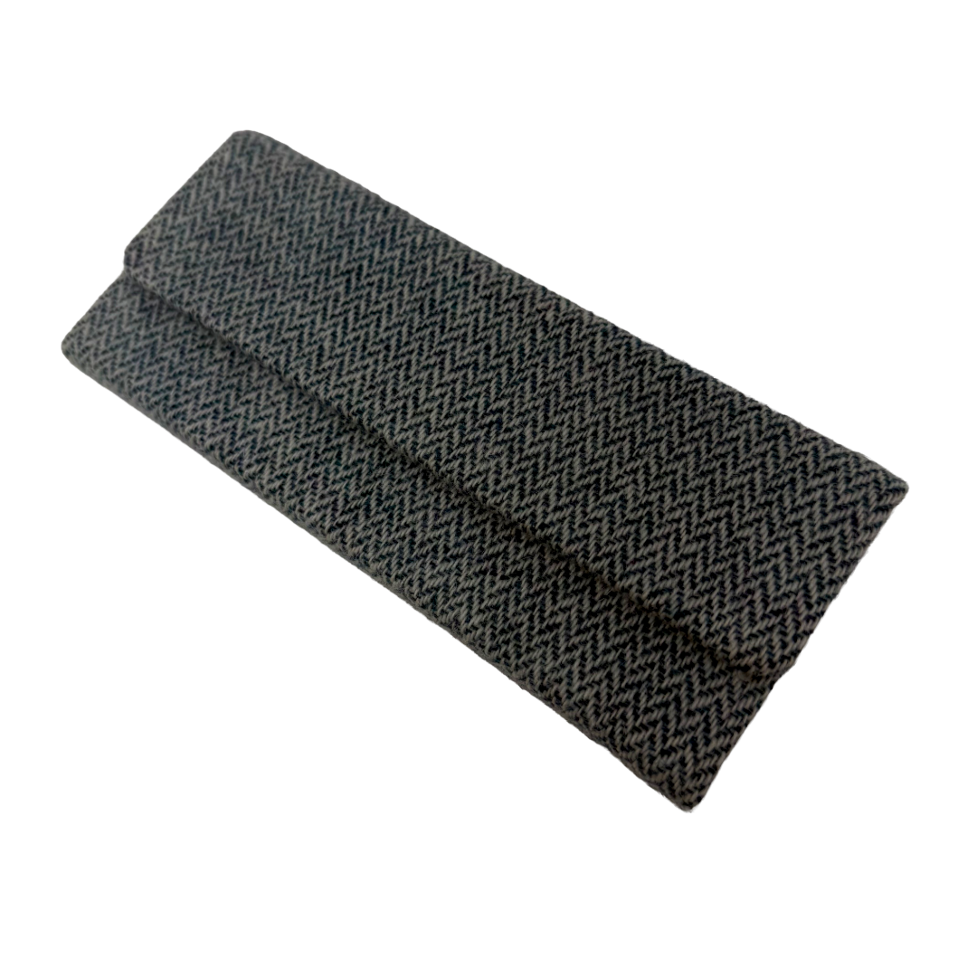 Teal Herringbone Glasses Case