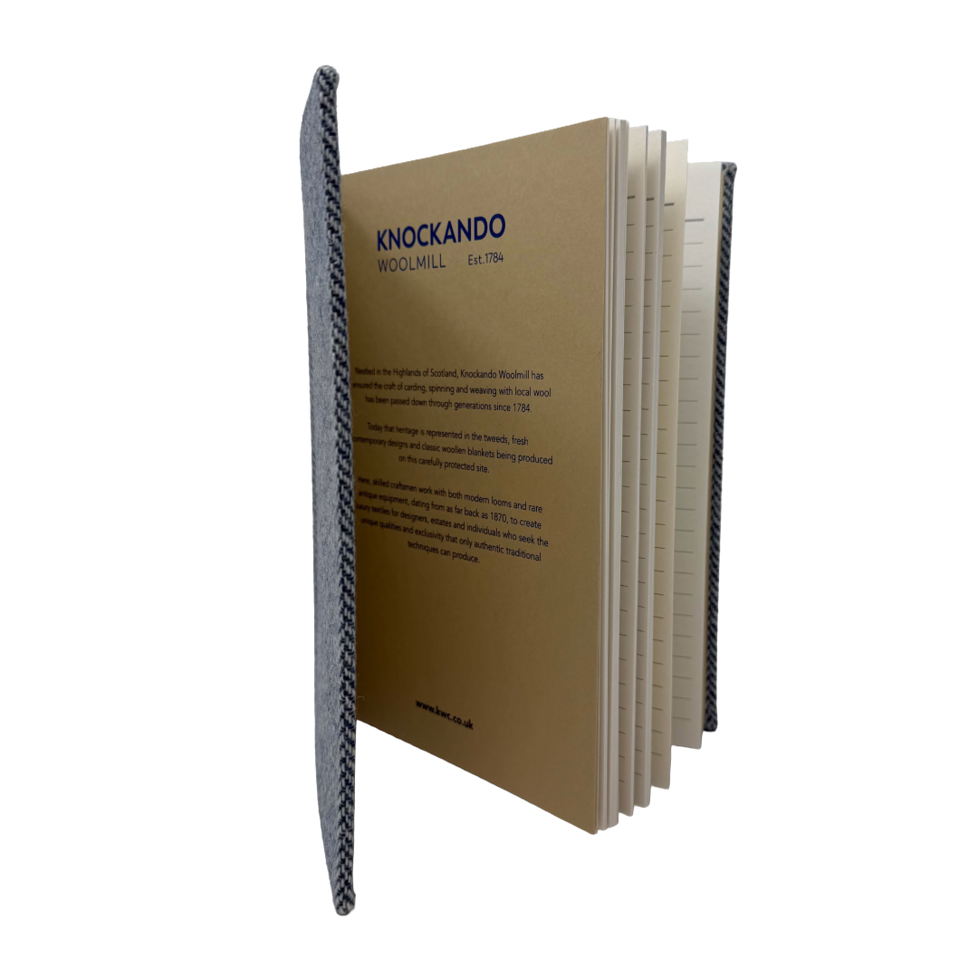 Navy Herringbone A5 Notebook