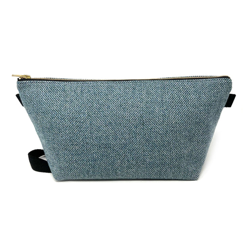 Blue Herringbone Shower Caddy