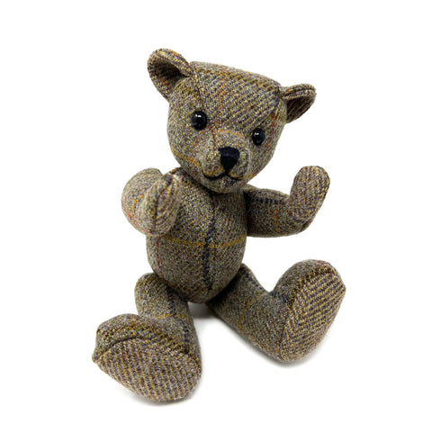 Mint Herringbone Teddy Bear - Small