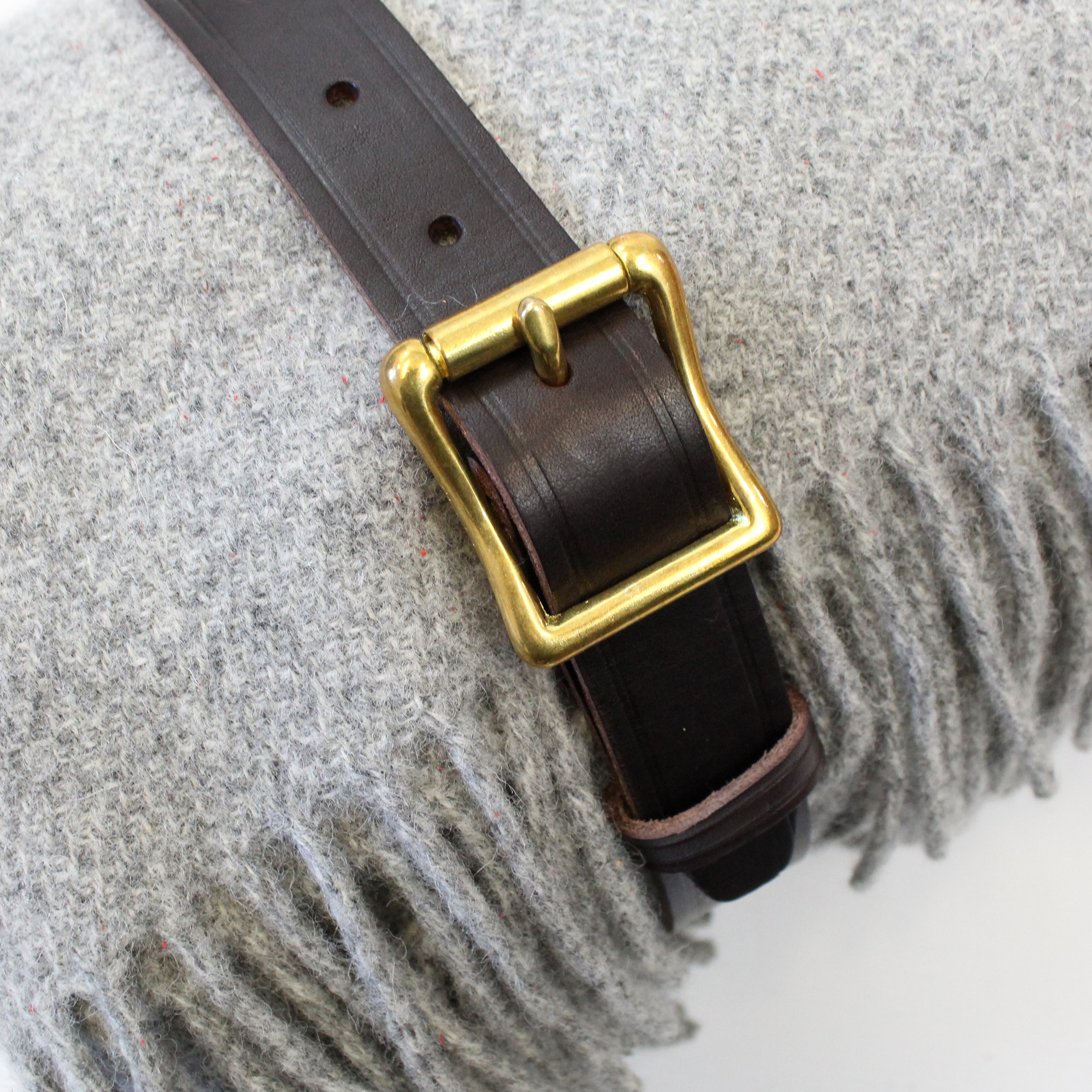 Brown Leather Rug Holder