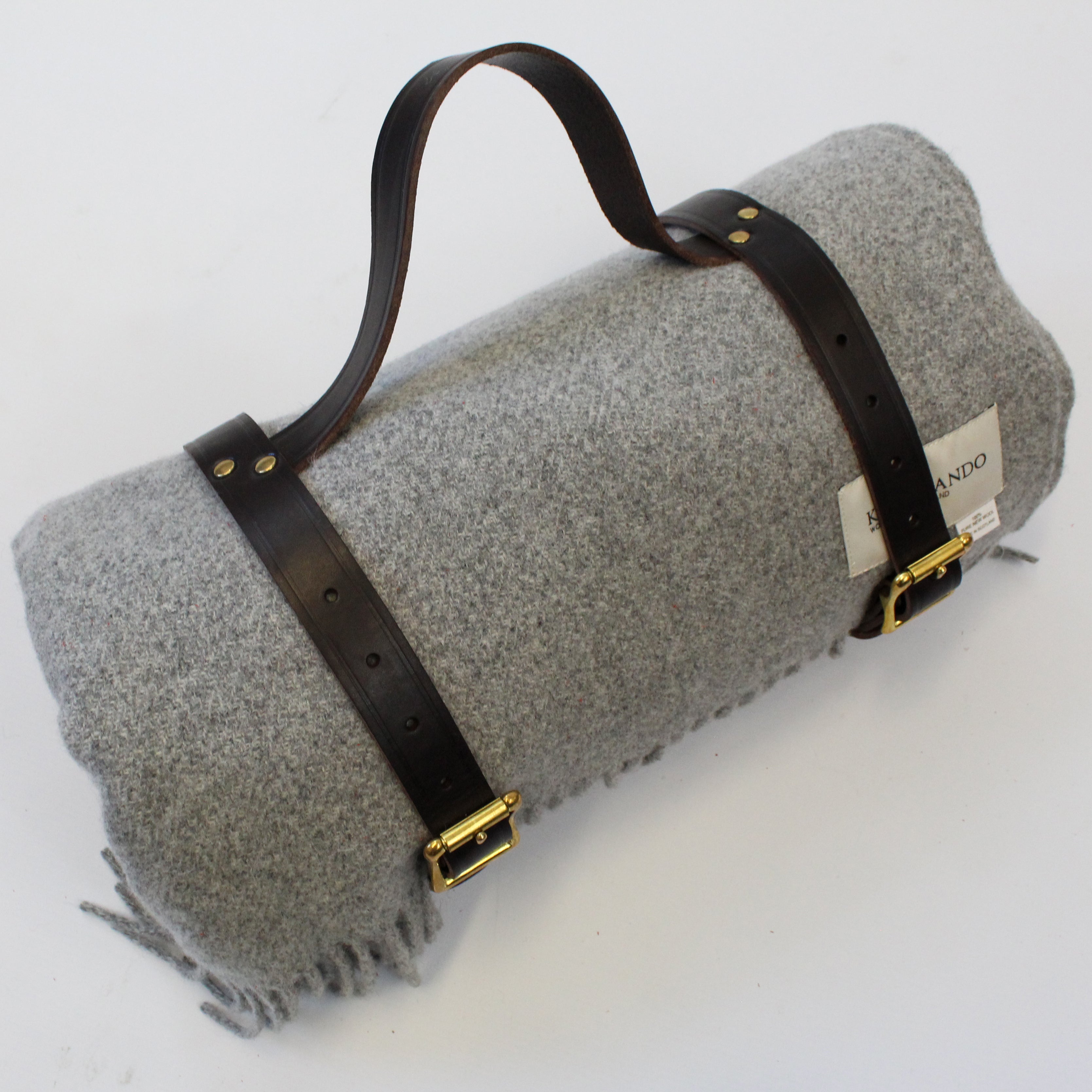 Brown Leather Rug Holder
