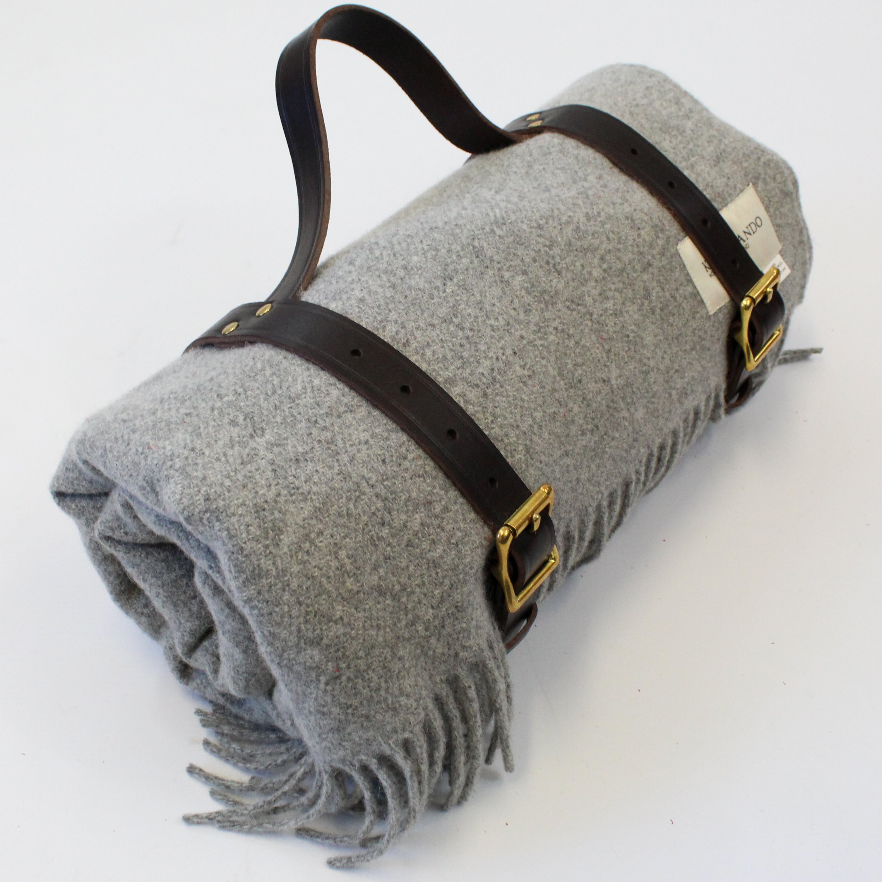 Brown Leather Rug Holder