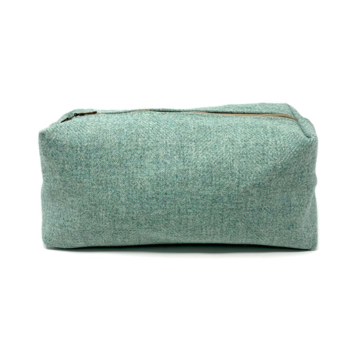 Mint Herringbone Wash Bag