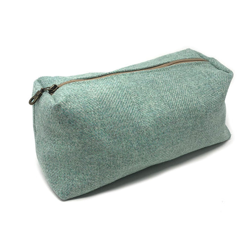 Mint Herringbone Wash Bag