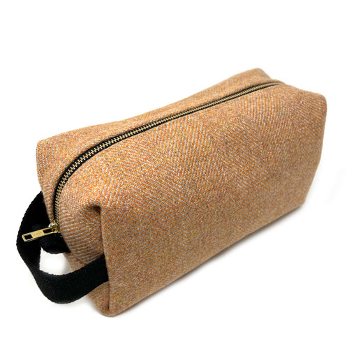 Orange Herringbone Boxed Wash Bag