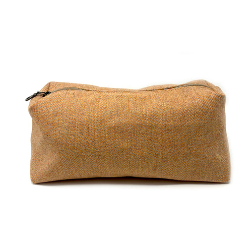 Orange Herringbone Wash Bag