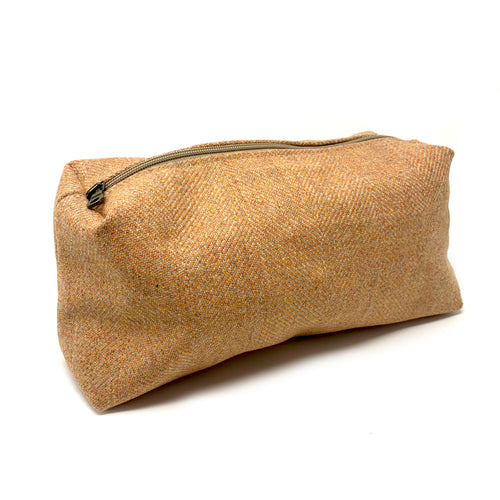 Orange Herringbone Wash Bag