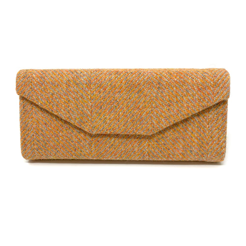 Orange Herringbone Glasses Case